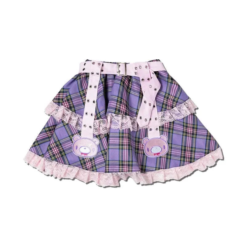 ACDC RAG & Gloomy Bear pastel belt skirt