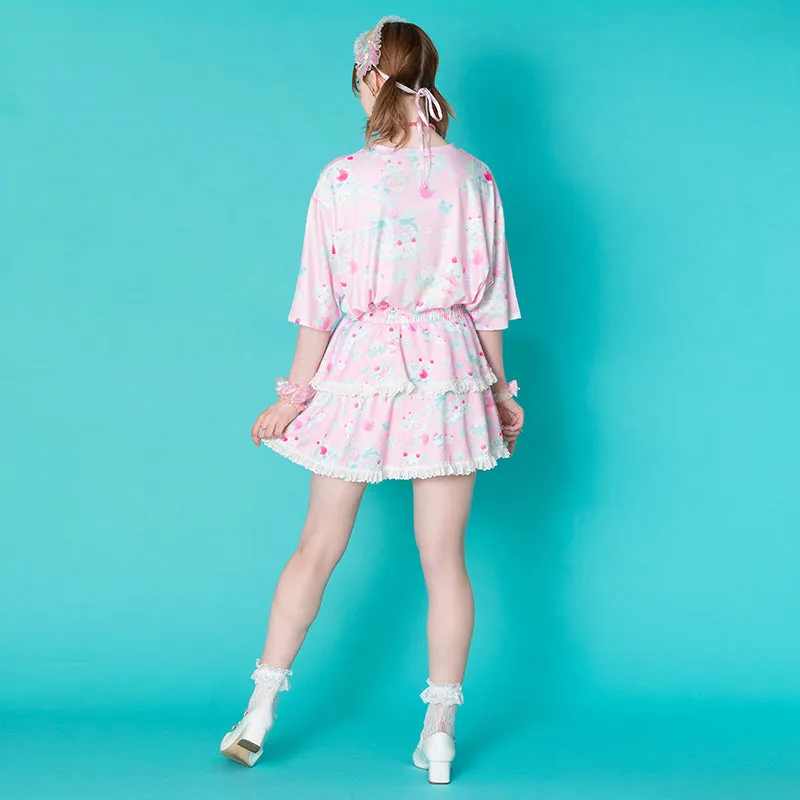 ACDC RAG "Whip Cat" pink skirt