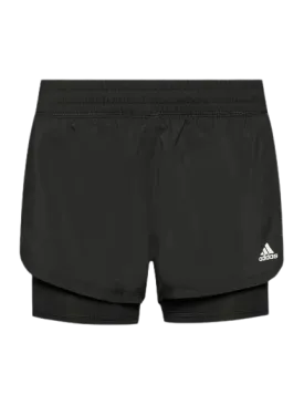 ADIDAS 3 STRIPE 2 IN 1 SHORTS - WOMENS - BLACK