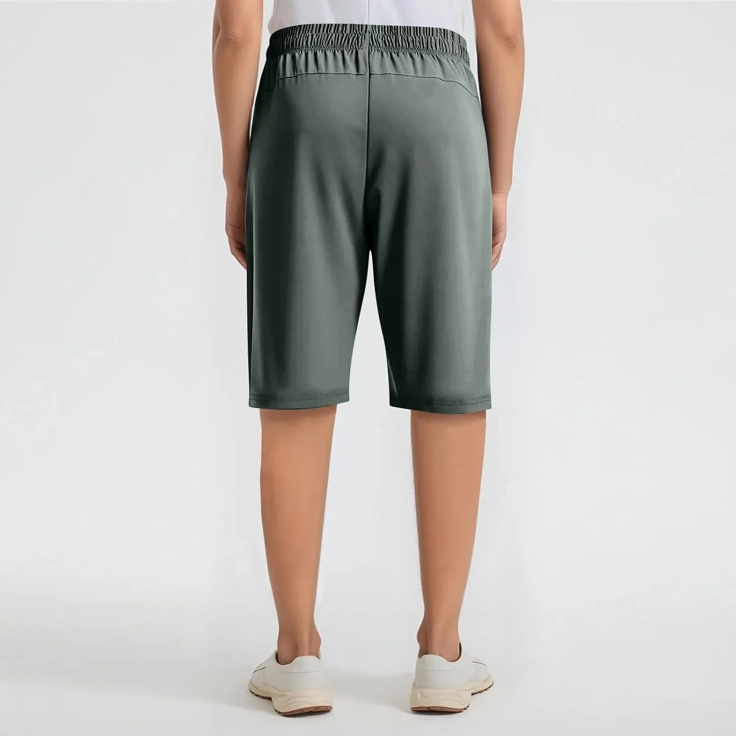 Bermuda Shorts for Women Knee Length Stretch Active Beeswan Long Shorts High Waisted Comfy Quick Dry Hiking Short