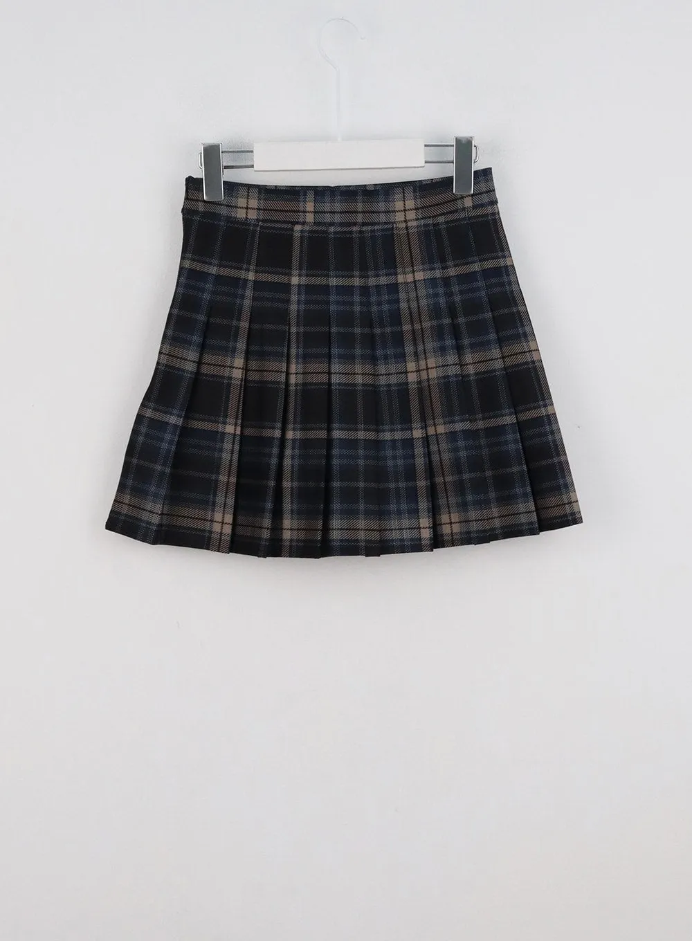 Check Pleated Mini Skirt IG312