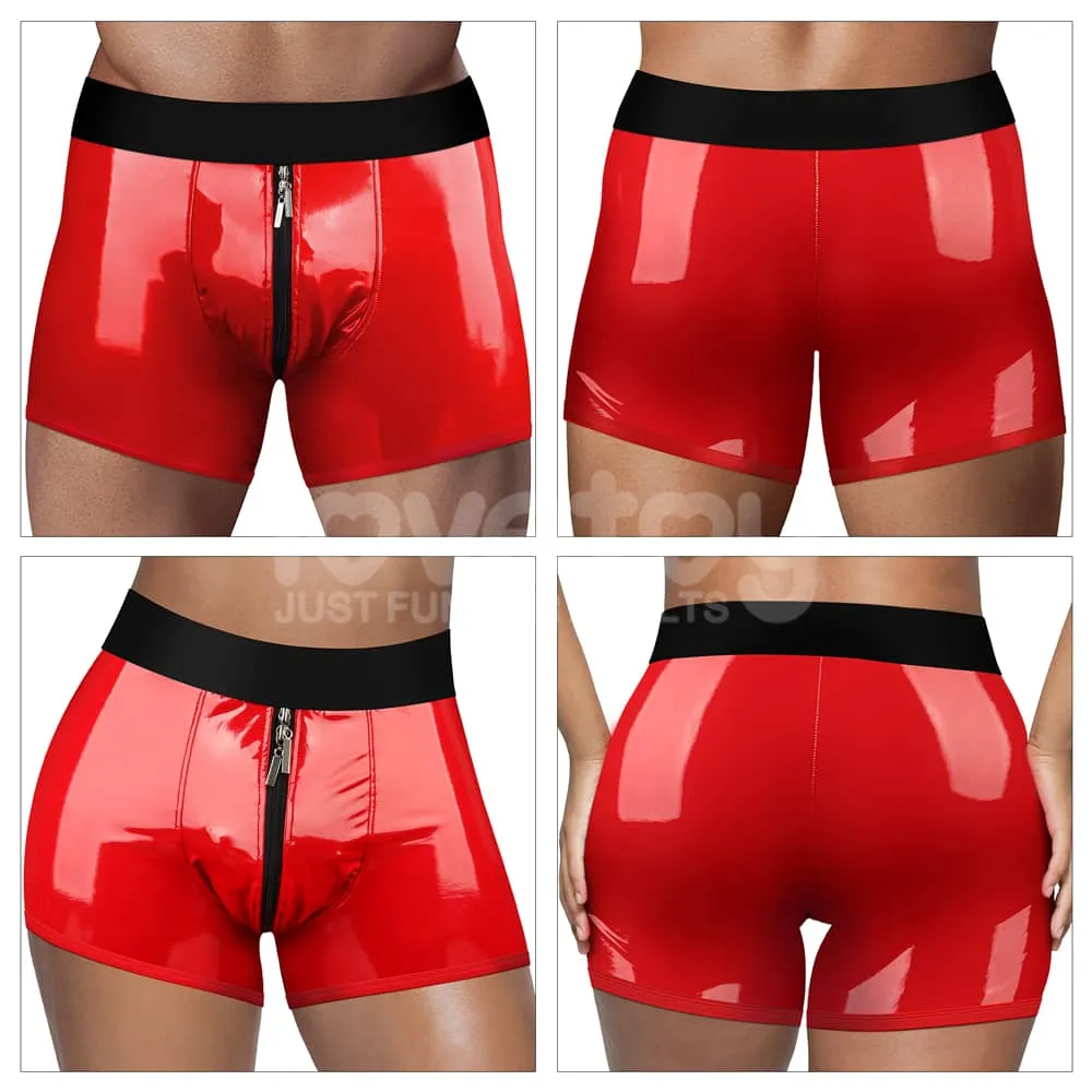 Chic Strap-On Shorts Red