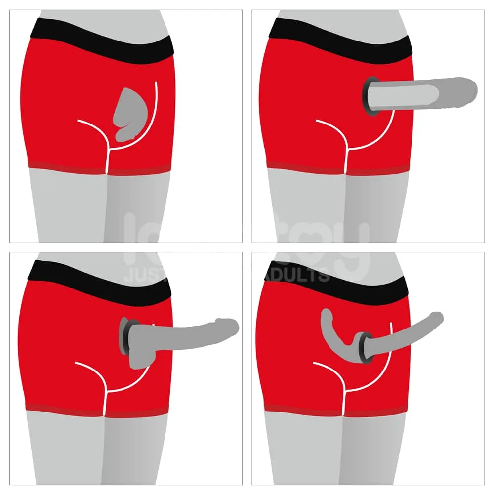 Chic Strap-On Shorts Red