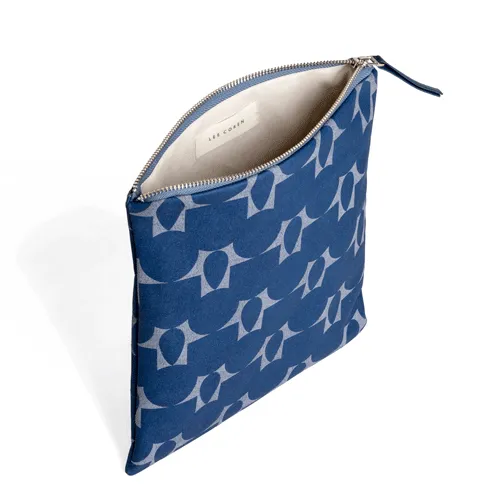Everything Foldover Clutch Totem Indigo by Lee Coren