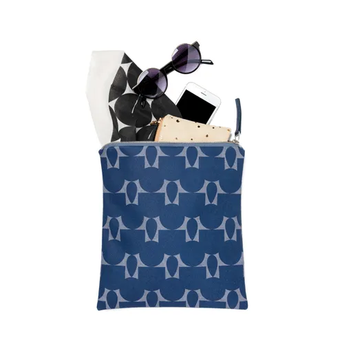Everything Foldover Clutch Totem Indigo by Lee Coren