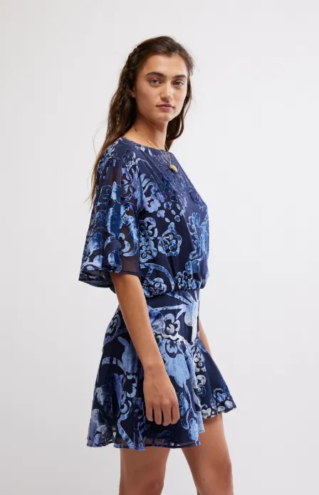 Free People Manuka Burnout Velvet Mini Dress