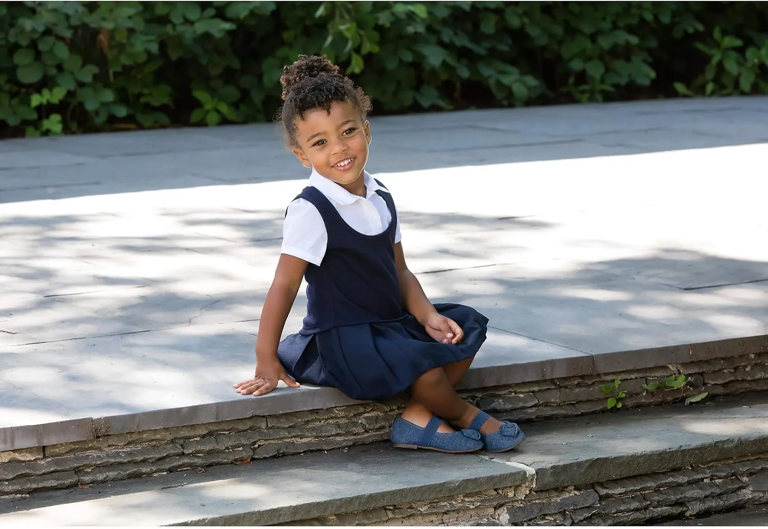 French Toast Girls' Pleat 2-fer Dress