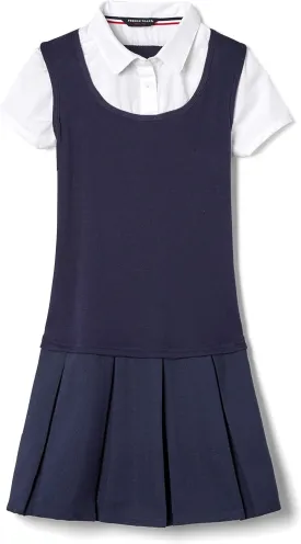 French Toast Girls' Pleat 2-fer Dress