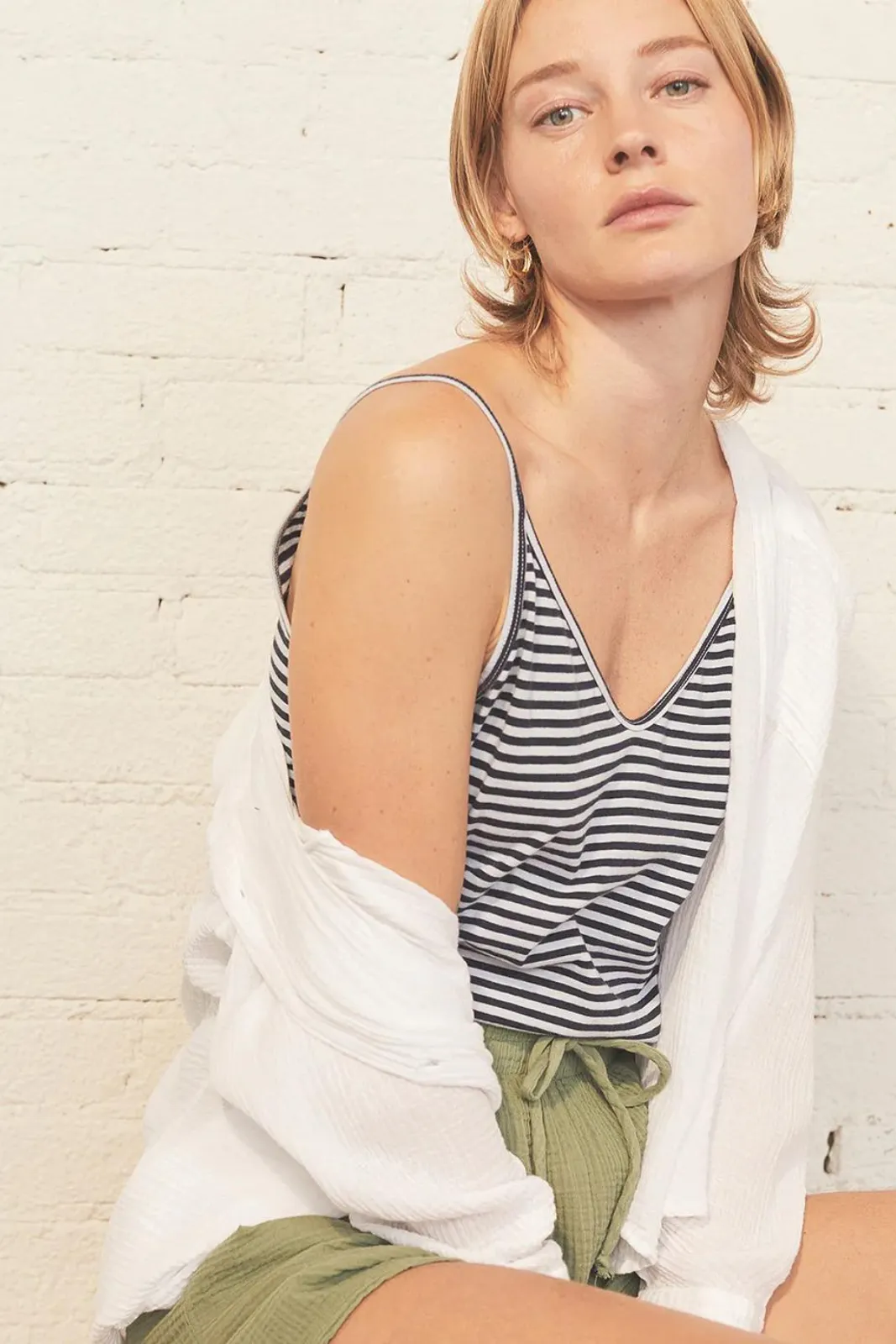 Gauze Long Sleeve Oversized Shirting Top