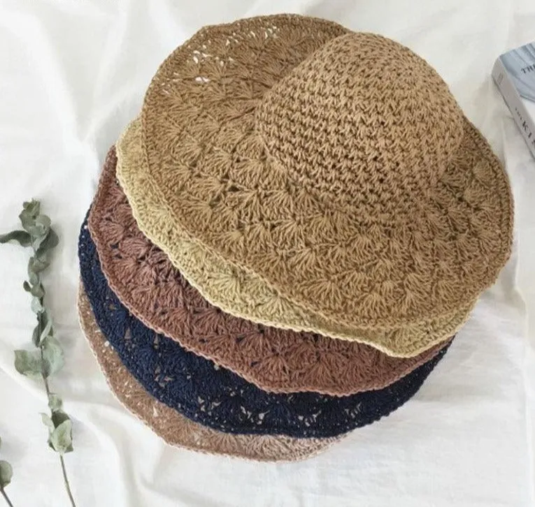Handmade Crochet Ladies Straw Hat
