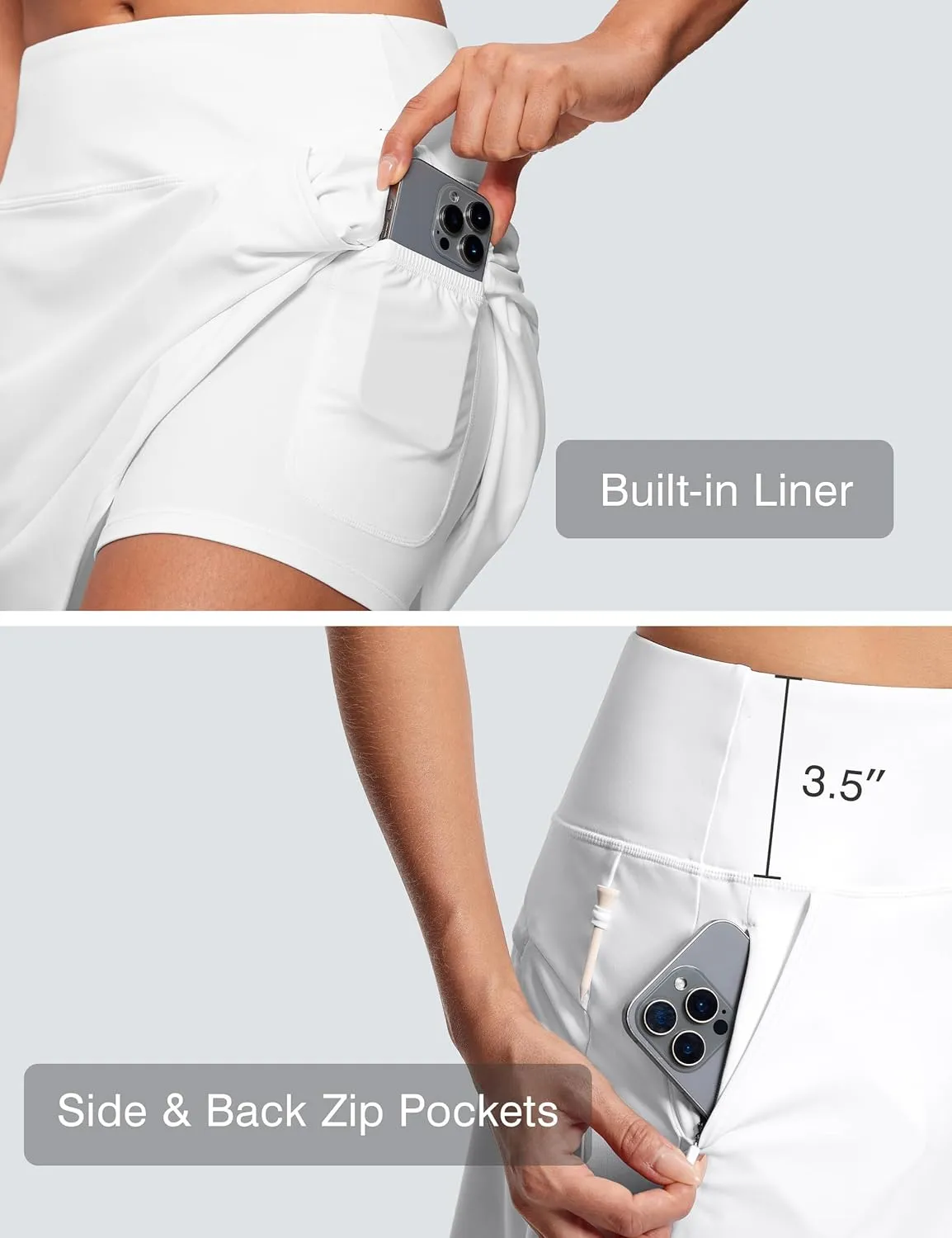 High Waisted Tennis Golf Athletic Skirts for Women Tummy Control Pickleball Skort with Shorts Pockets Anti Slip