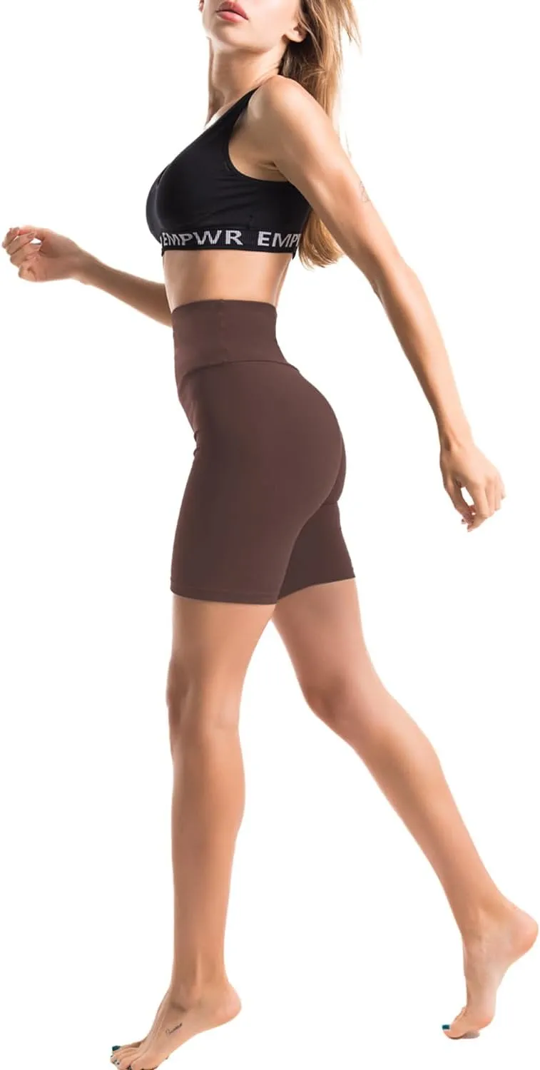 Ipletix 2 Pack Biker Shorts Women, 6" High Waisted Yoga Running Workout Spandex Shorts
