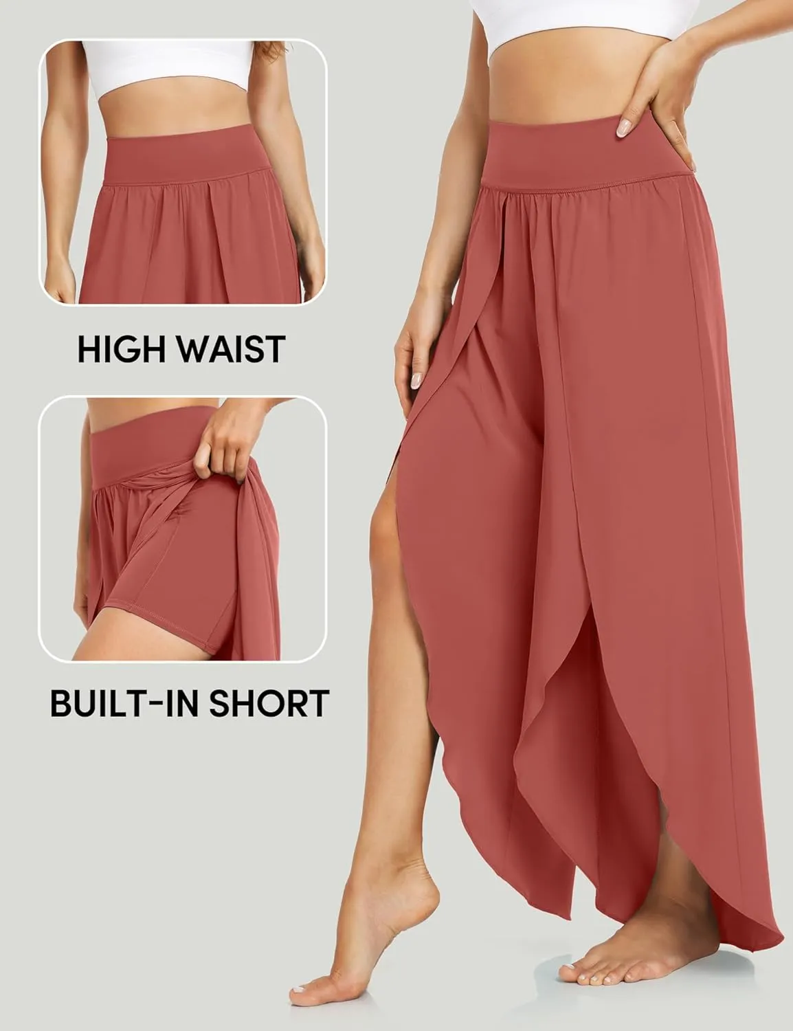 IUGA Flowy Pants for Women Wide Leg High Waisted Palazzo Boho Beach Harem Pants for Casual Dance Summer