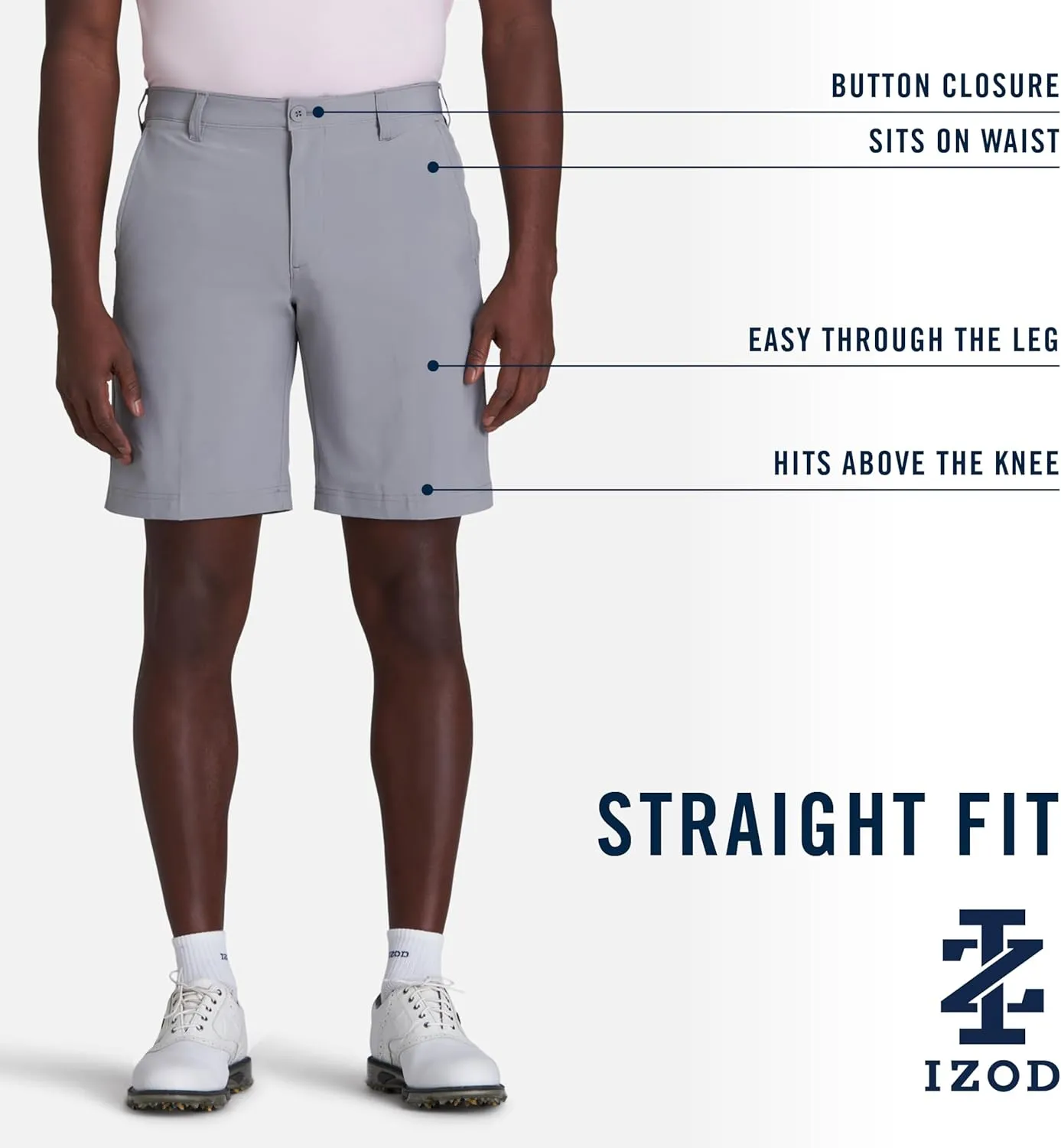 IZOD Men's Golf 9.5" Swingflex Stretch Straight Fit Short