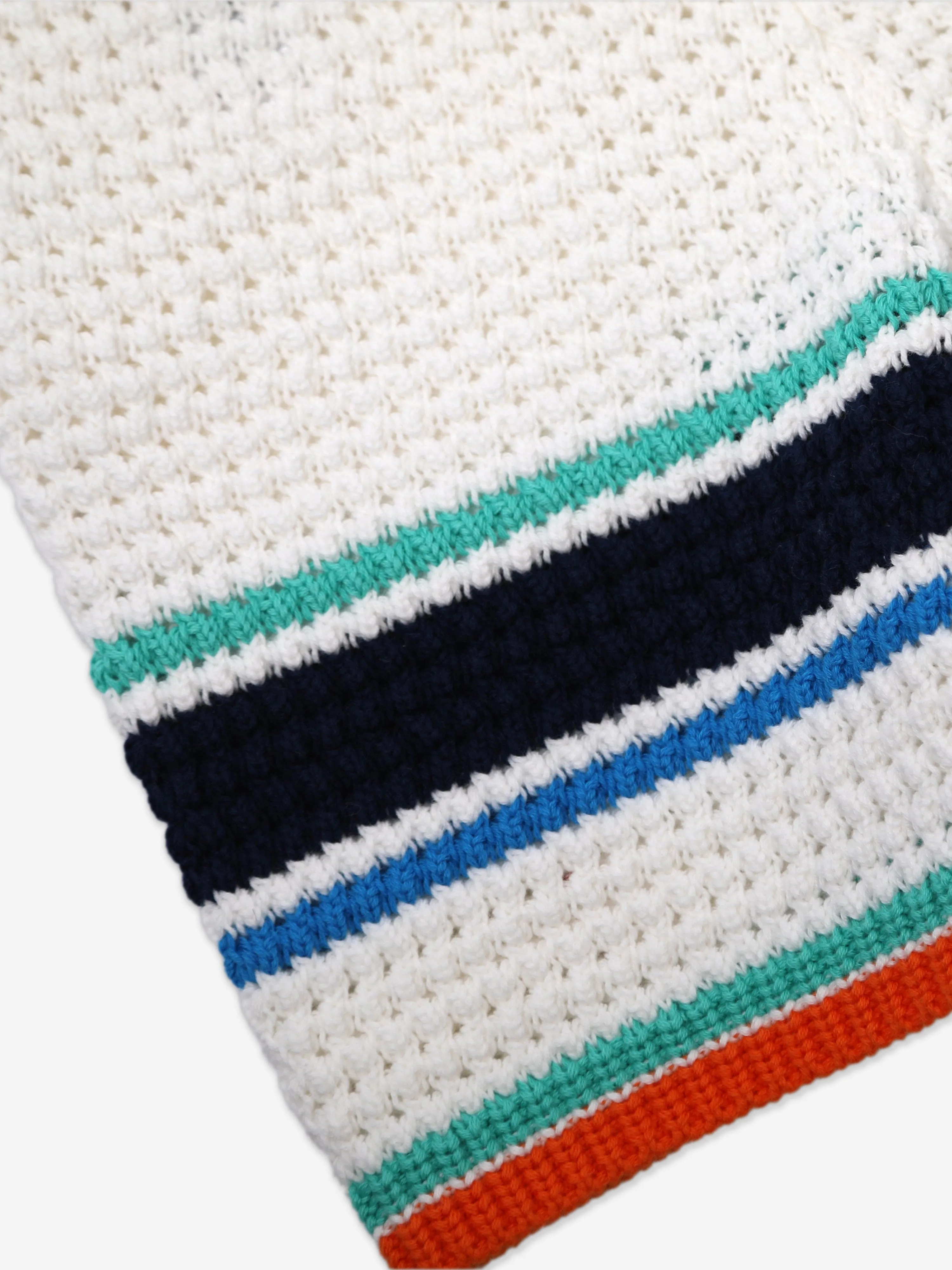 Kids Crochet Effect Tennis Shorts in White