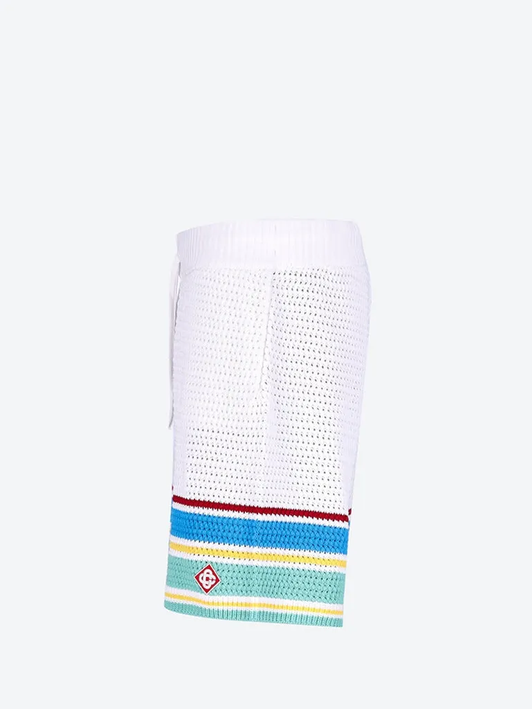 Knit crochet effect tennis shorts