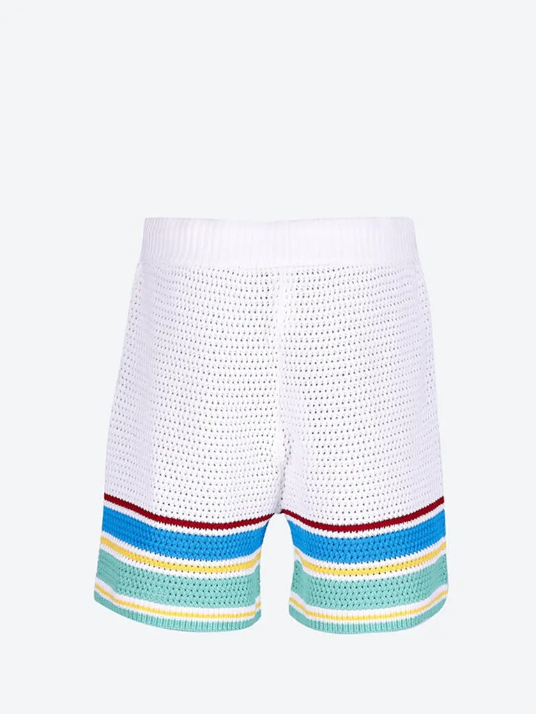 Knit crochet effect tennis shorts