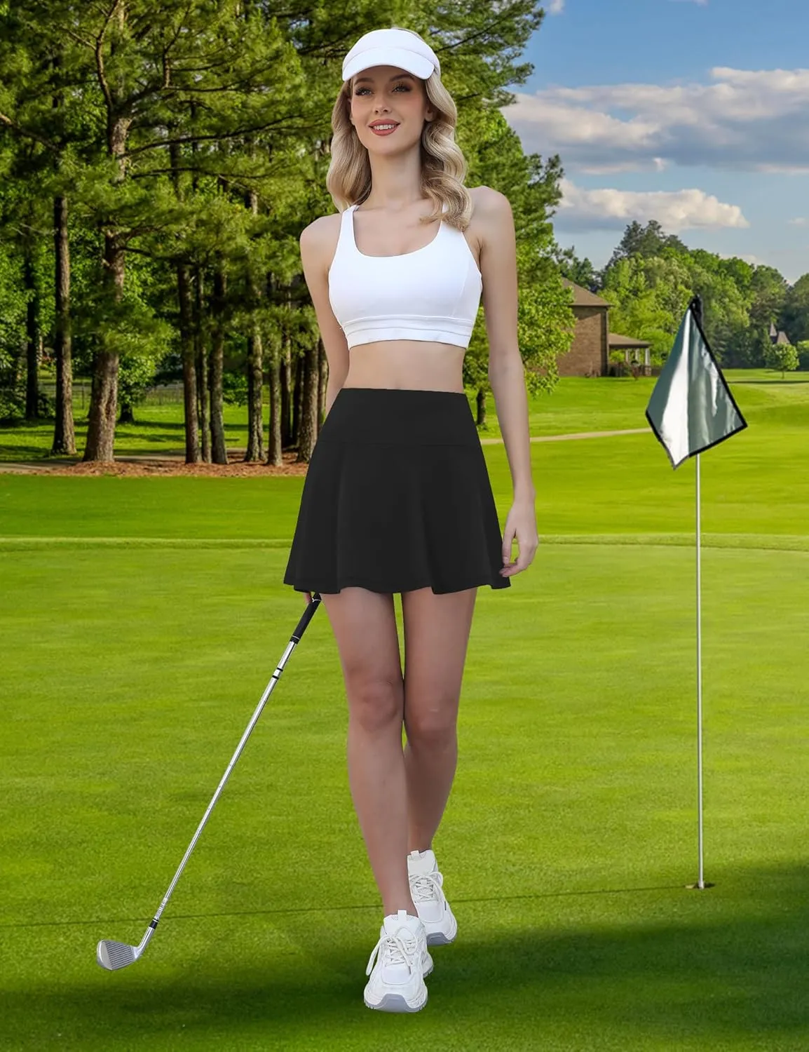 LouKeith Womens Tennis Skirt High Waisted Athletic Skorts Running Casual Pickle Ball Golf Skirts with Pockets