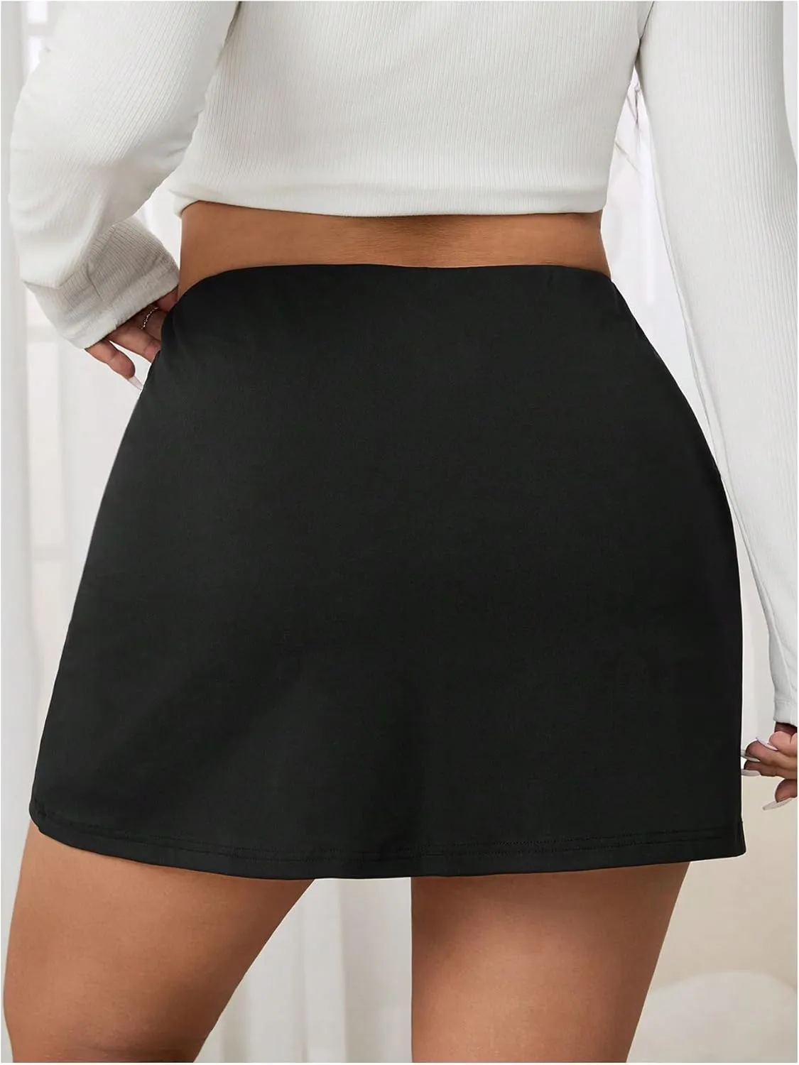 MakeMeChic Women's Mini Skirt with Shorts Aline Micro Skort Y2K Short Skirt