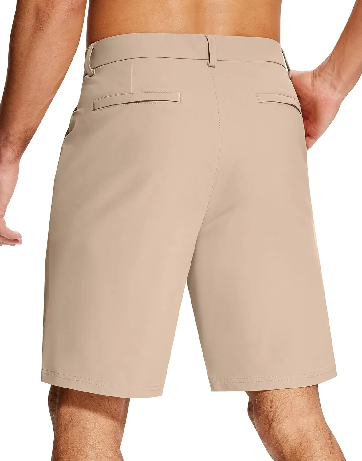 Mens Golf Dress Shorts 9 Inch with 5 Pockets Stretch Lightweight Quick Dry Chino Flat Front Shorts for Work Casual