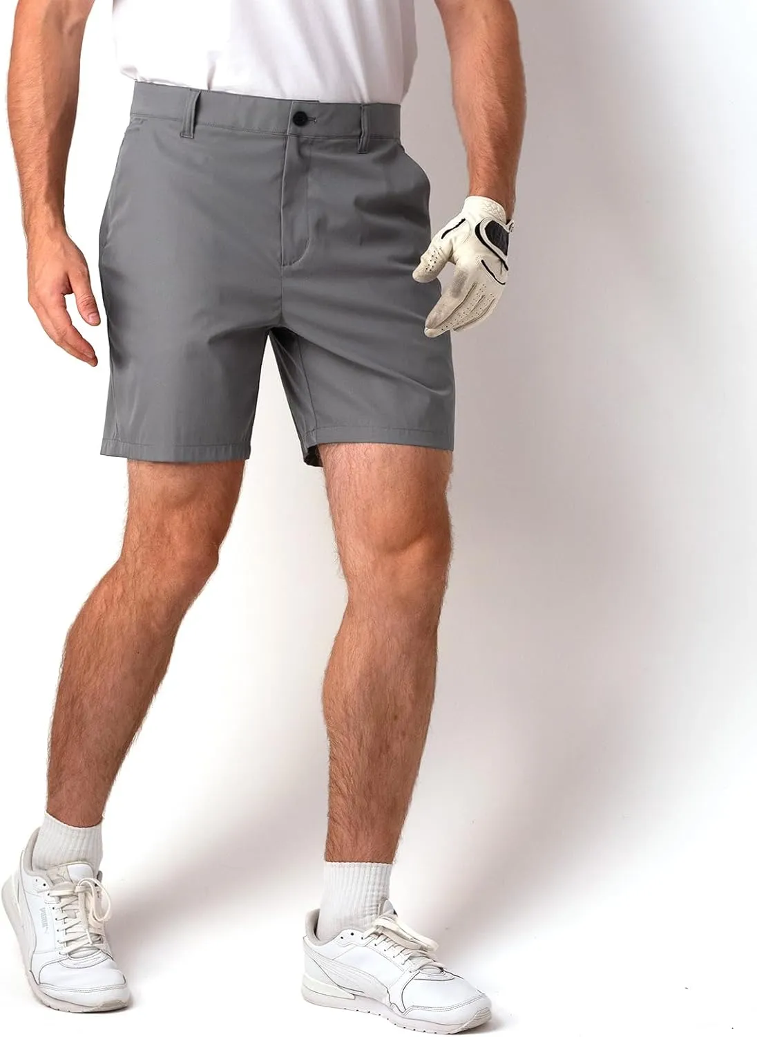 Mens Golf Shorts 7'' Inseam Lightweight Quick Dry Strech Casual Work Shorts, Hybrid Flat Front Golf Shorts for Men