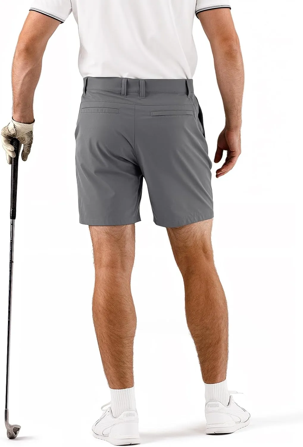 Mens Golf Shorts 7'' Inseam Lightweight Quick Dry Strech Casual Work Shorts, Hybrid Flat Front Golf Shorts for Men