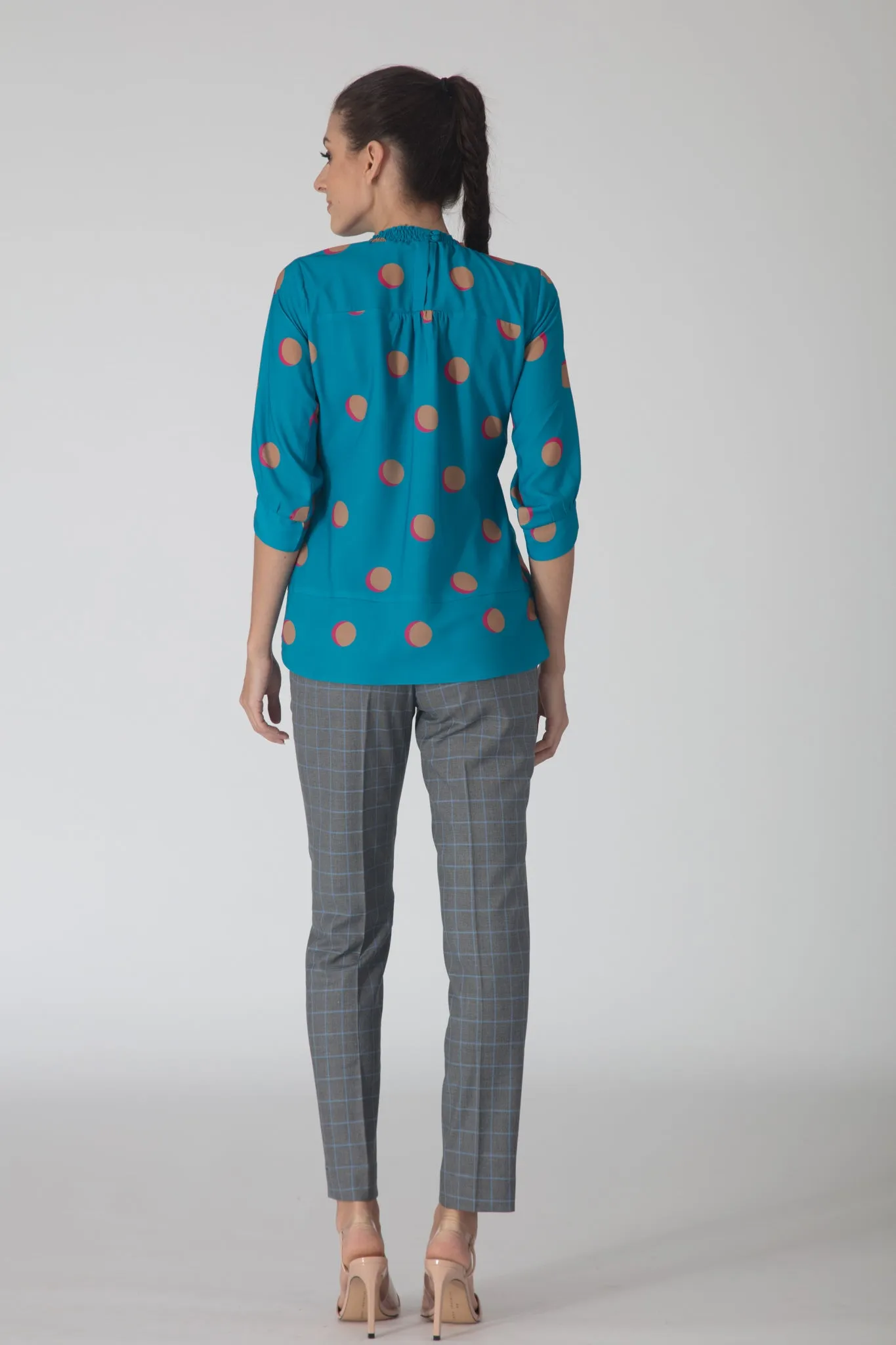 Polka Tie-down Flowy Top