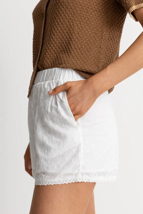 Rhythm Fae Broderie Short - WHITE