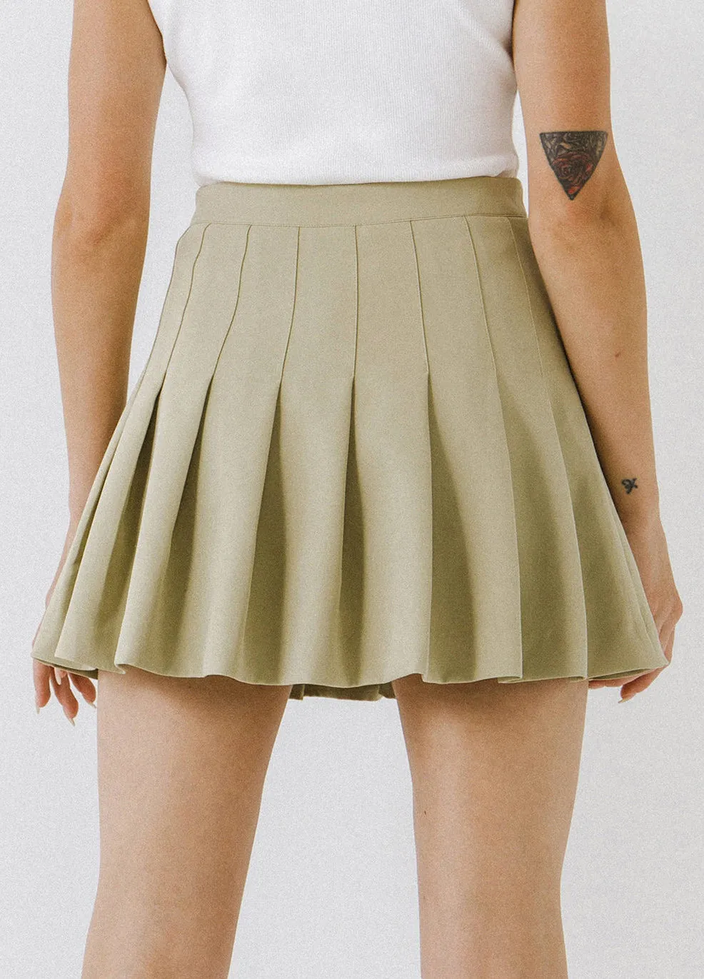 Sage Pleated Tennis Skort