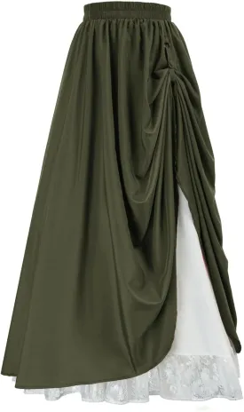 Scarlet Darkness Maxi Long Skirt for Women Double Layered Renaissance Skirts