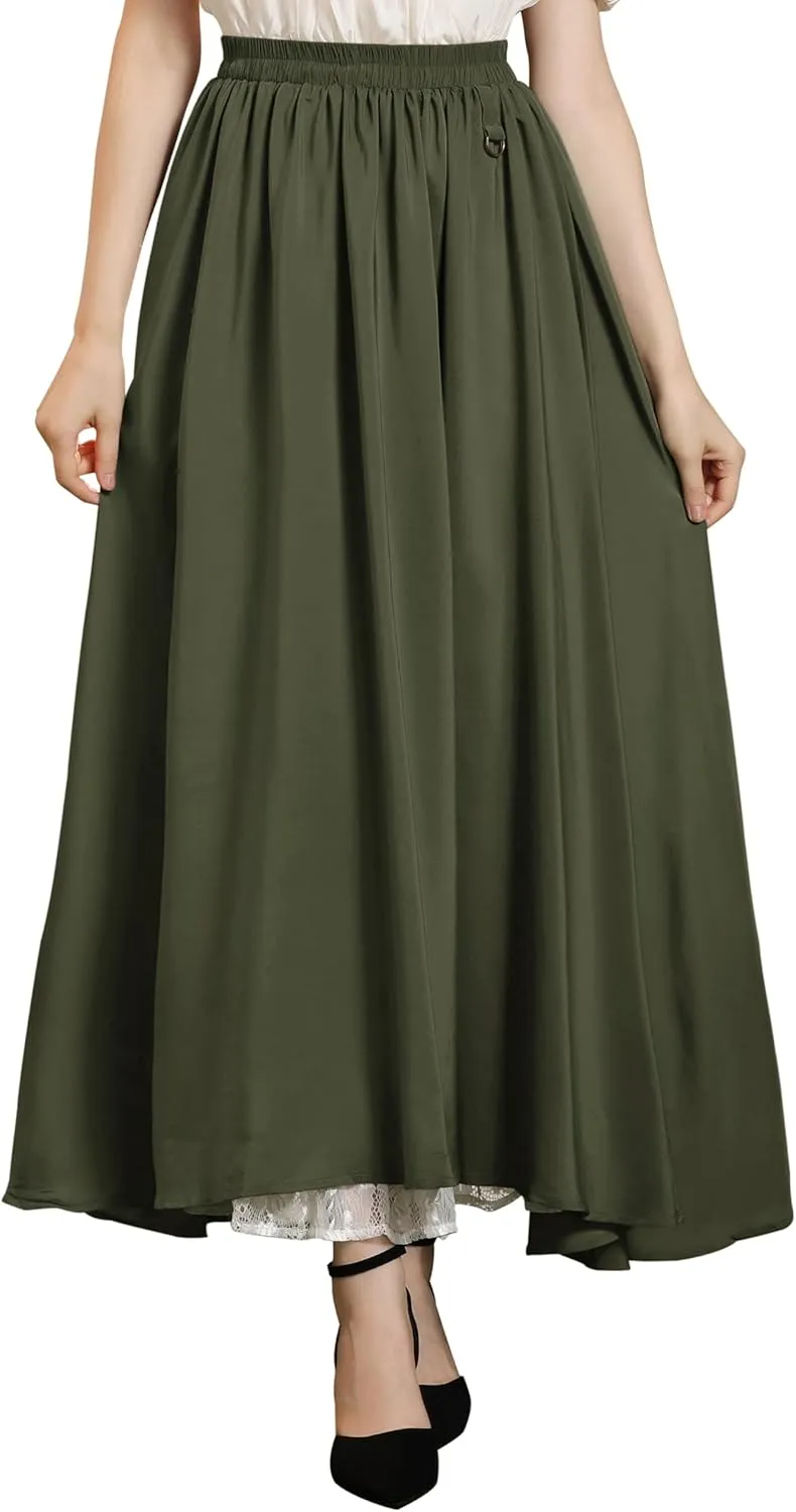 Scarlet Darkness Maxi Long Skirt for Women Double Layered Renaissance Skirts