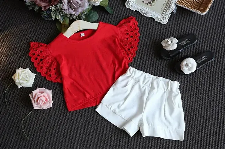 Shorts and Frill Shirt Set