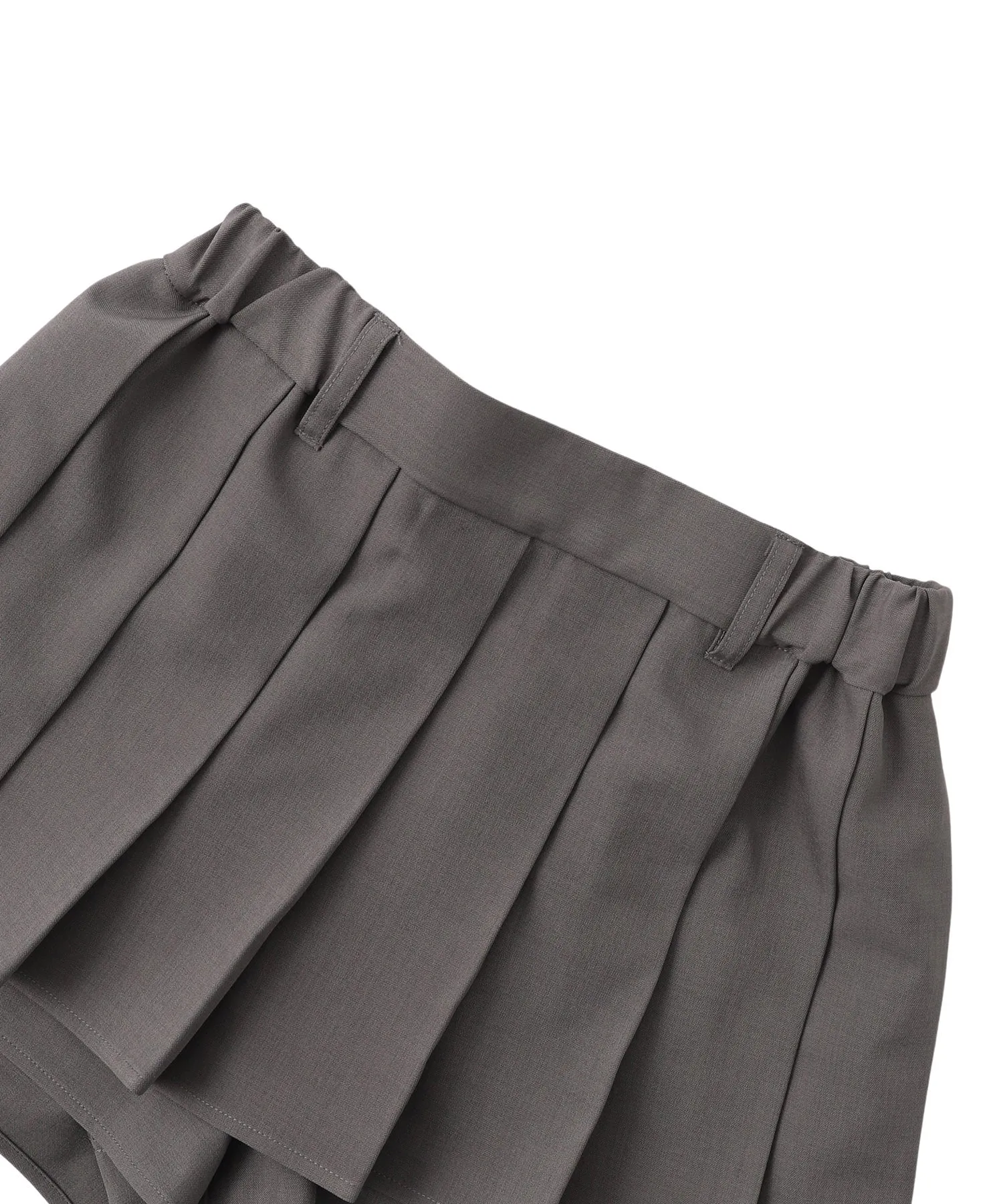 Shorts layered pleated mini skirt