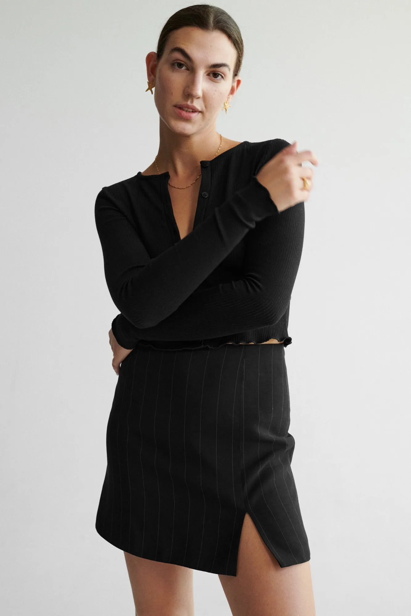 Skirt in viscose and silk / 07 / 02 / modern black