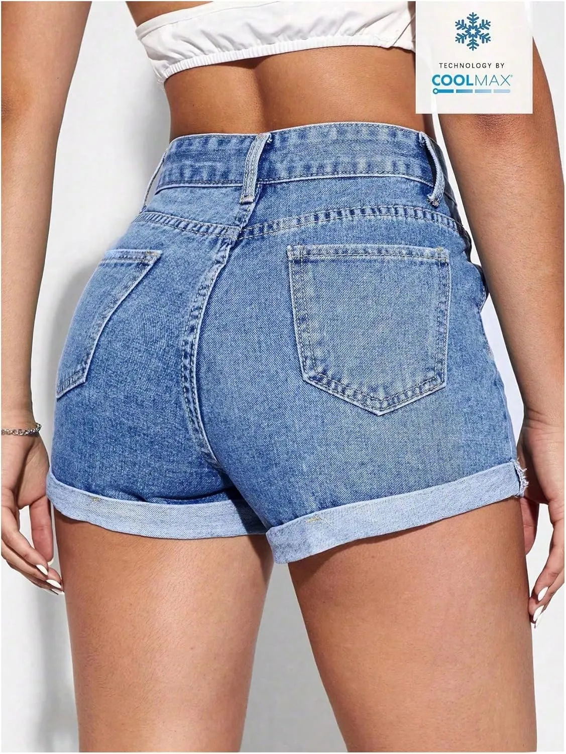 SOLY HUX Women's High Waisted Straight Leg Jean Shorts Casual Summer Denim Short Pants