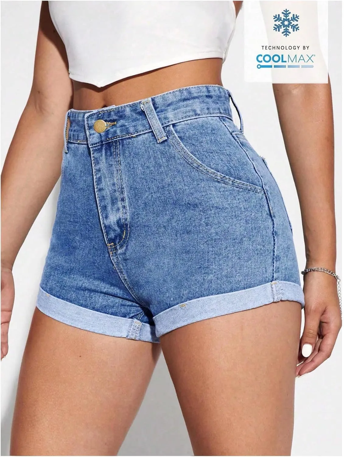 SOLY HUX Women's High Waisted Straight Leg Jean Shorts Casual Summer Denim Short Pants