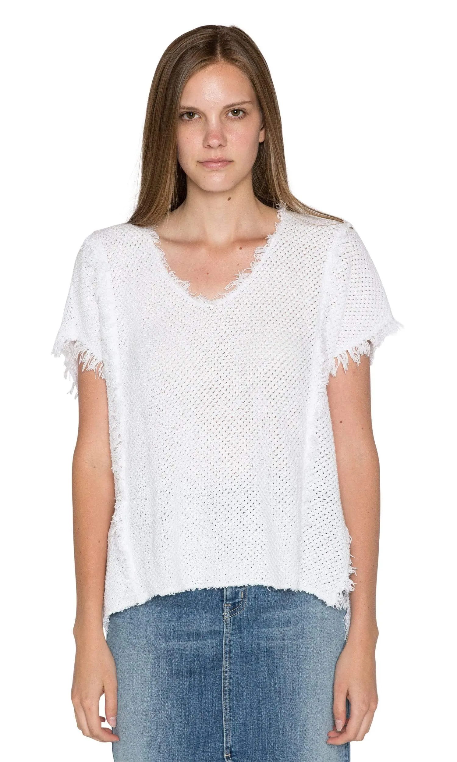Velvet by Graham & Spencer Nadene Crochet Knit Short Sleeve Top