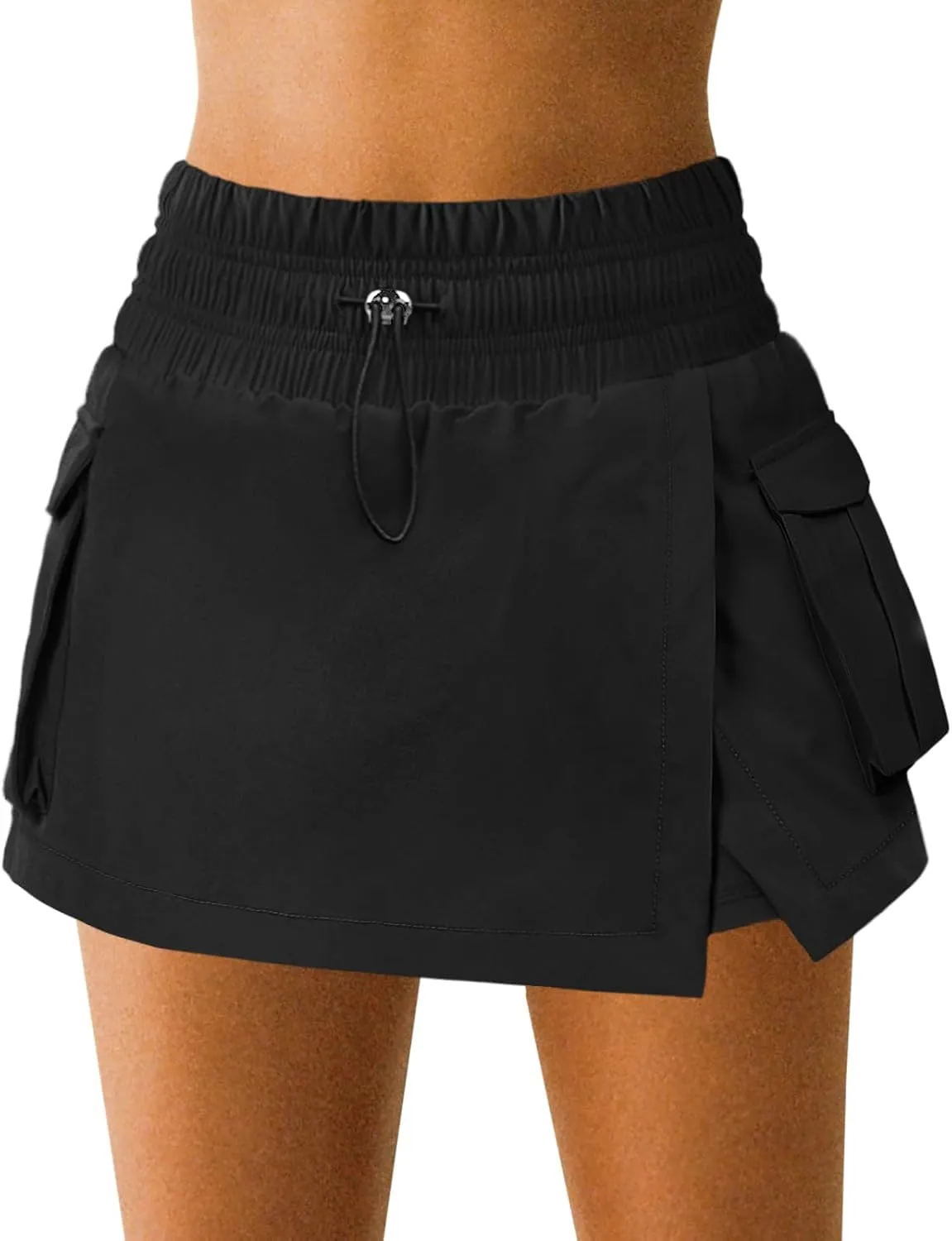 Women's Athletic Tennis Cargo Mini Skirt Skort for Women High Waisted Side Slit Pleated Golf Skater Skirts with Shorts Pocket