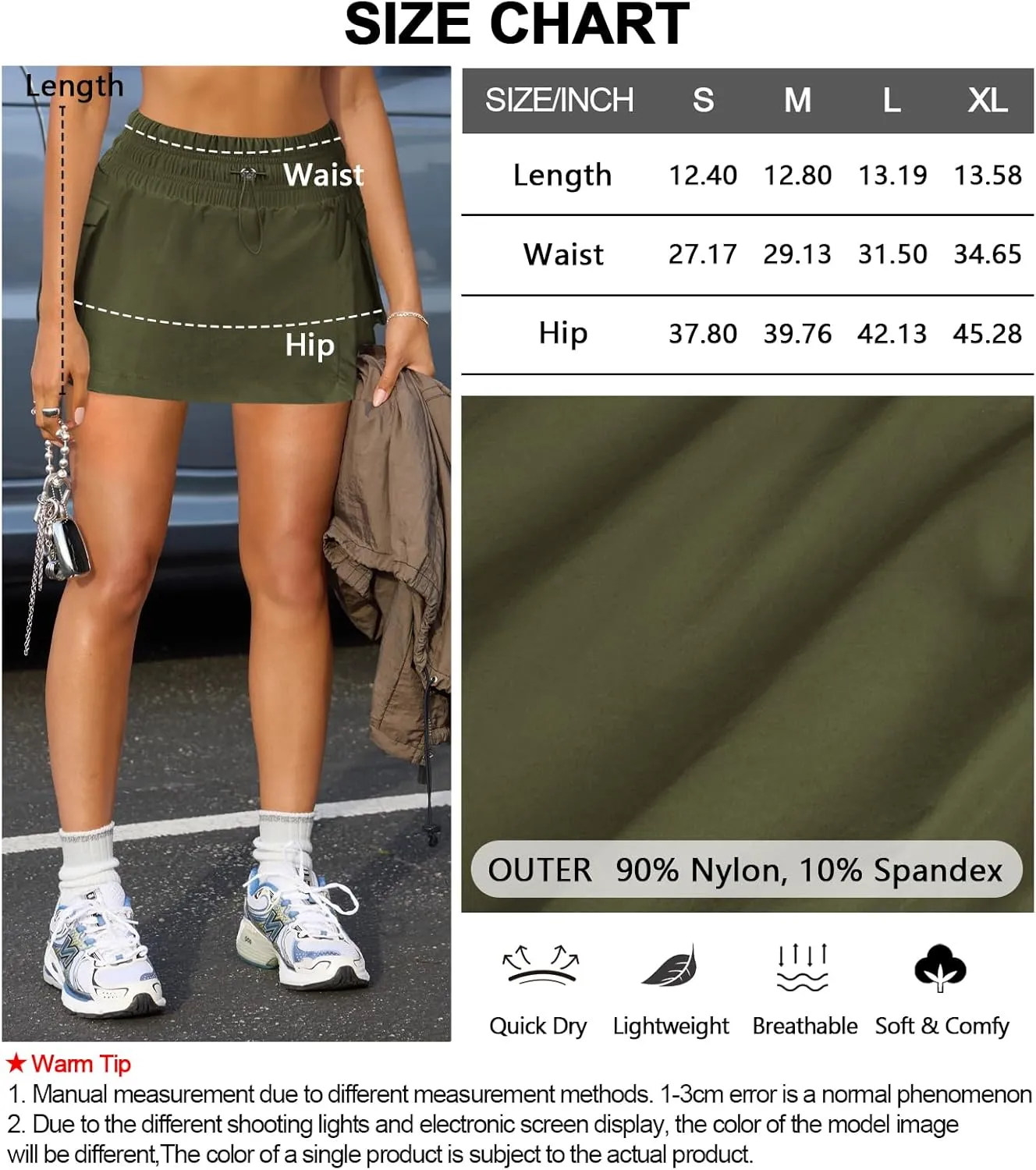 Women's Athletic Tennis Cargo Mini Skirt Skort for Women High Waisted Side Slit Pleated Golf Skater Skirts with Shorts Pocket