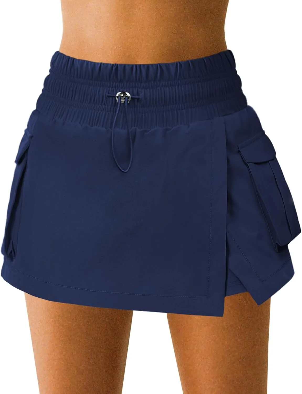Women's Athletic Tennis Cargo Mini Skirt Skort for Women High Waisted Side Slit Pleated Golf Skater Skirts with Shorts Pocket