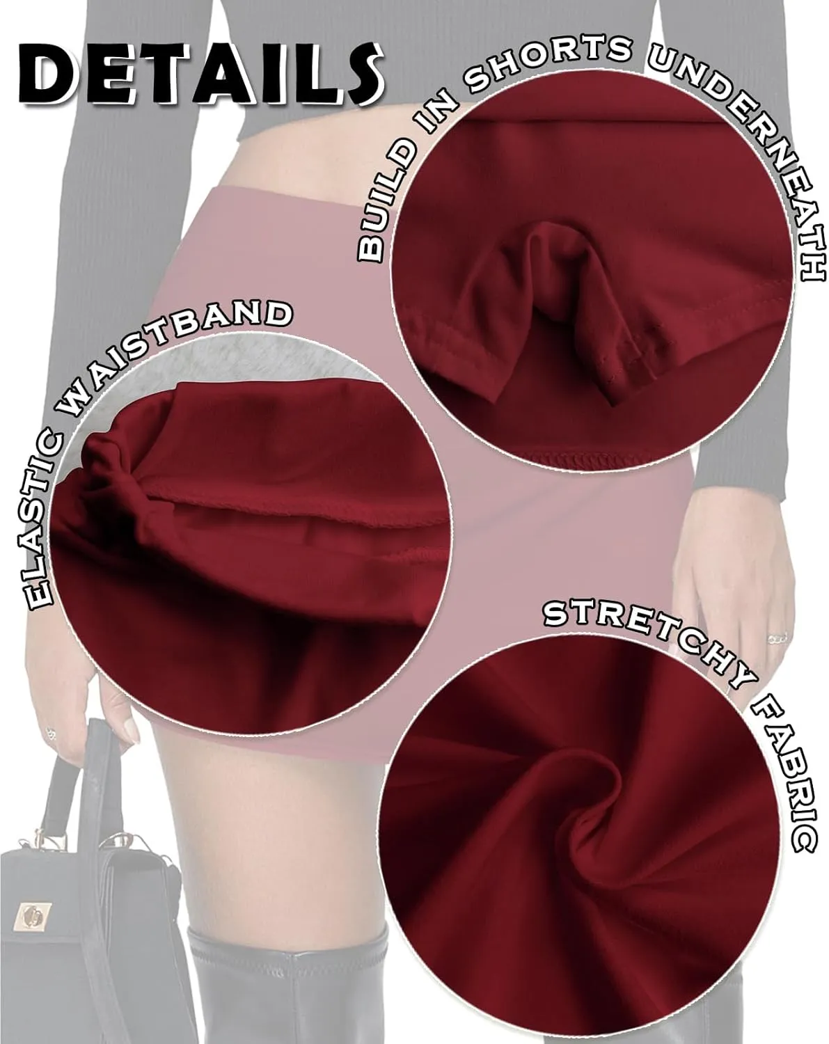 Women's Leopard Print Mini Skirt Short Skorts Elastic Waistband Sexy Bodycon Pencil Cheetah Club Skirts with Shorts