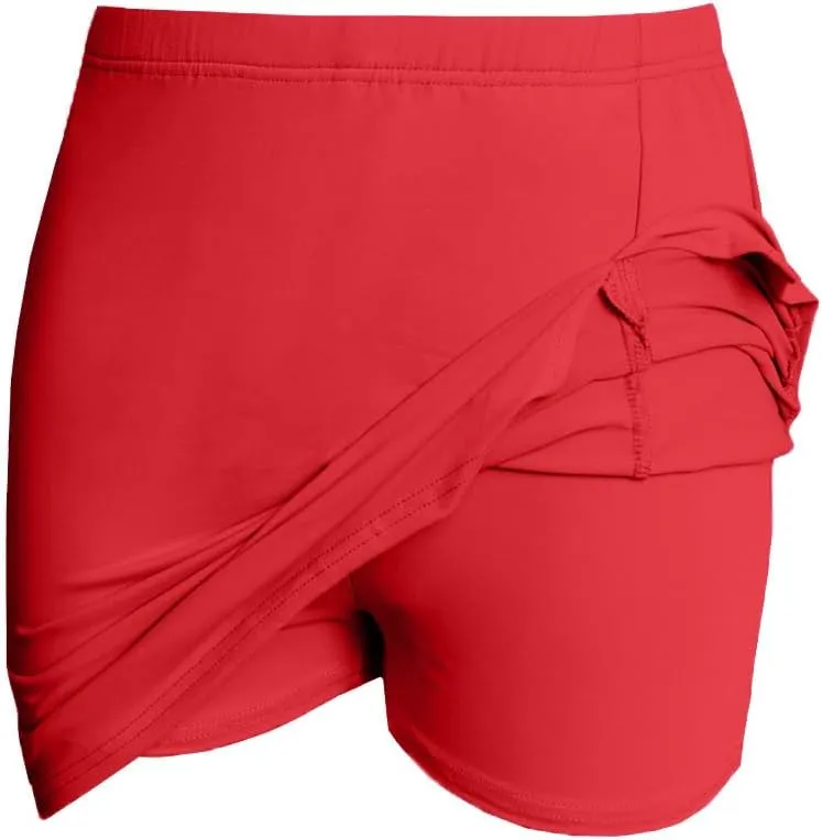Women's Mini Bodycon Skorts Skirts - Summer Casual High Waisted Y2K Slit Pencil A-line Skirt with Shorts Underneath
